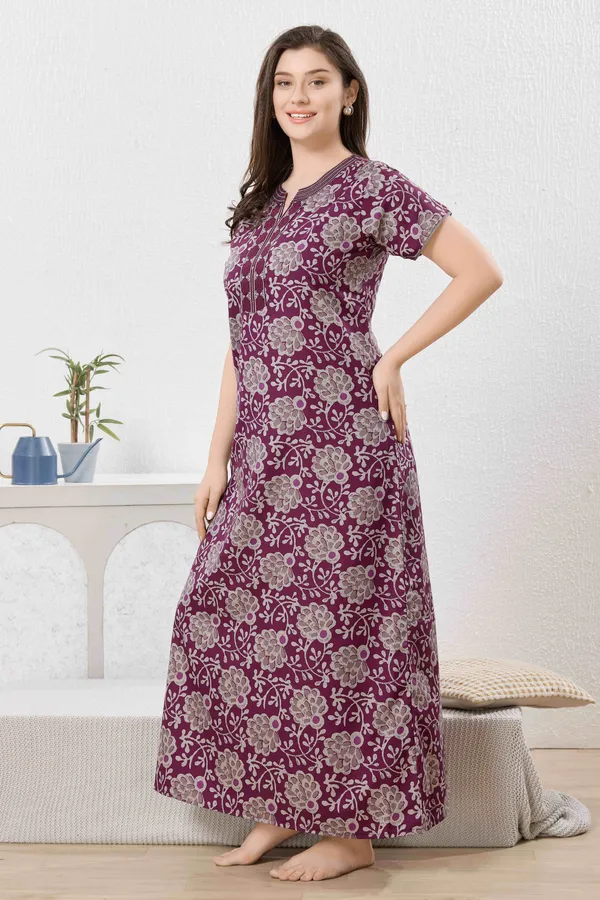 Magenta_Cotton_Blend__Nighty_for_Women
