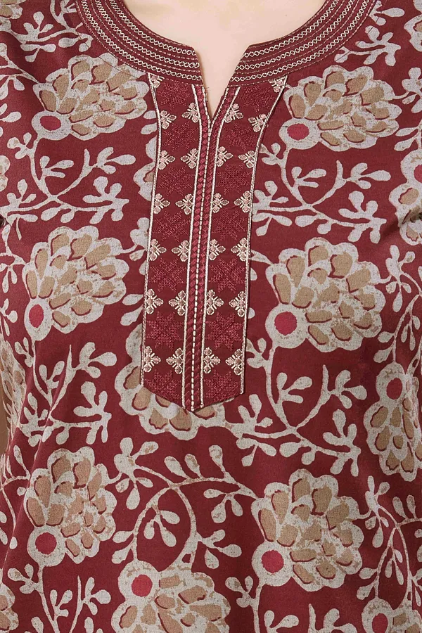 Maroon_Cotton_Blend__Nighty_for_Women