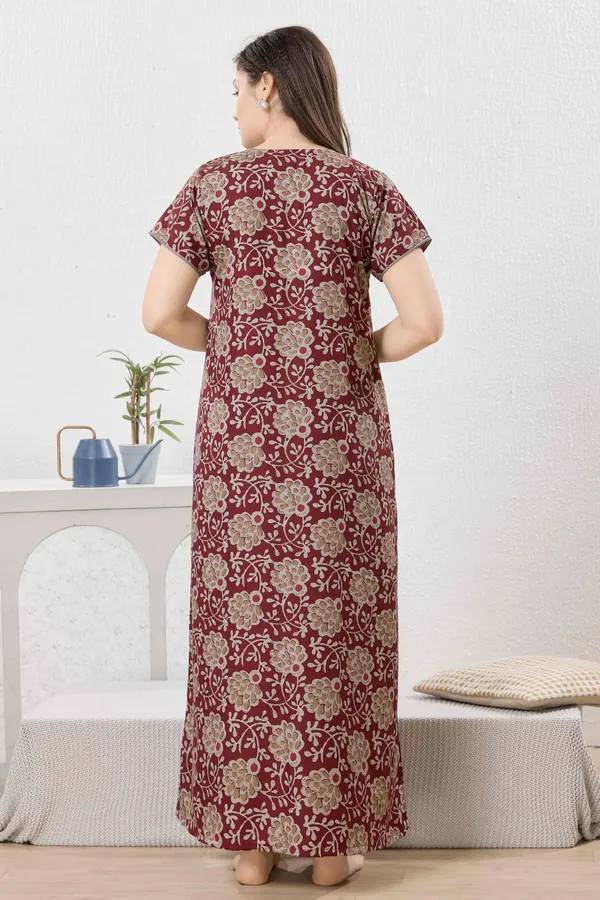 Maroon_Cotton_Blend__Nighty_for_Women