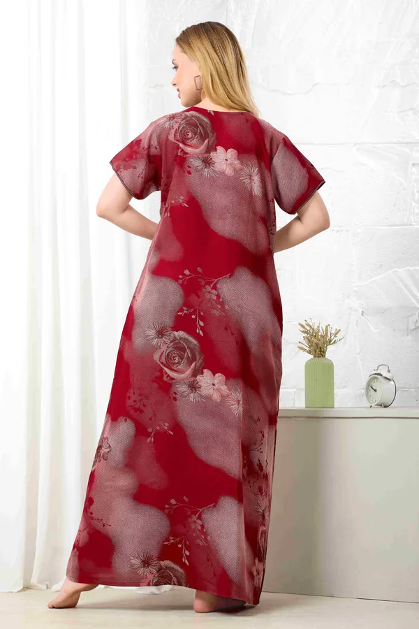Maroon_floral_embroidered__A-line_Alpine__Nighty_for_Women