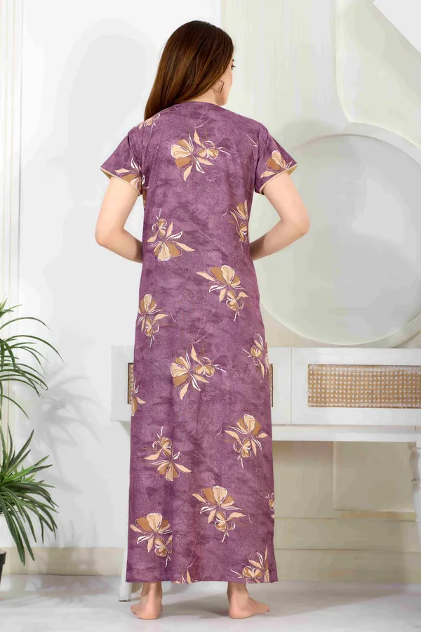 Mauve_floral_pleated_alpine_neck_embroidery_nighty_for_womens