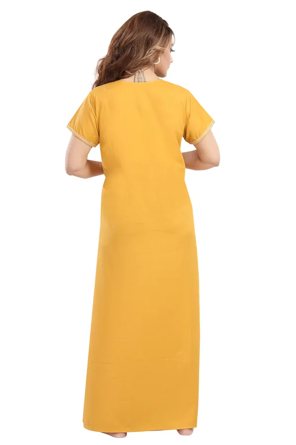 Mustard_Cotton_Blend_Nighty_For_Women