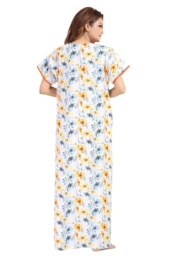 Mustard_Cotton_floral__Nighty_for_Women