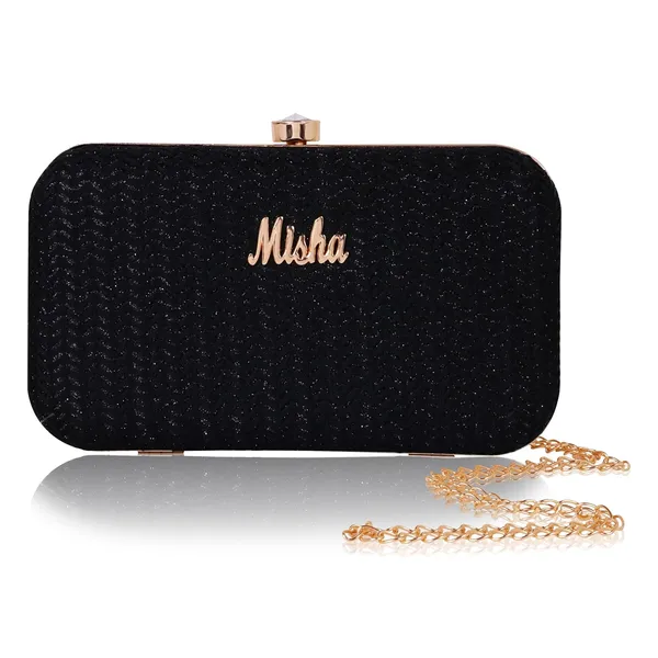 Black_Textured_Satin_Noir_Chevron_Chain_Clutch_For_Women_&_Girls_(11.5_X_3.5_X_8.5_Cm)