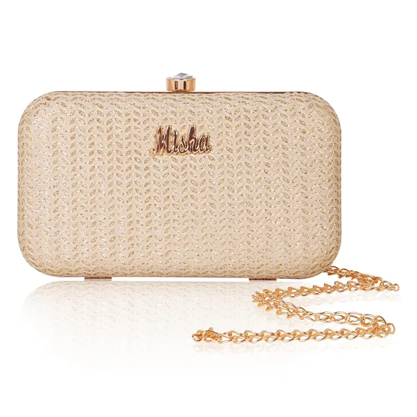 Gold_Textured_Satin_Noir_Chevron_Chain_Clutch_For_Women_&_Girls_(11.5_X_3.5_X_8.5_Cm)