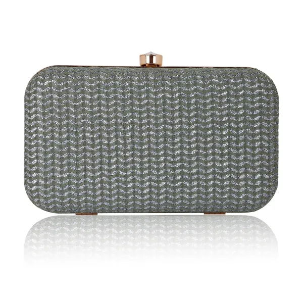 Green_Textured_Satin_Noir_Chevron_Chain_Clutch_For_Women_&_Girls_(11.5_X_3.5_X_8.5_Cm)
