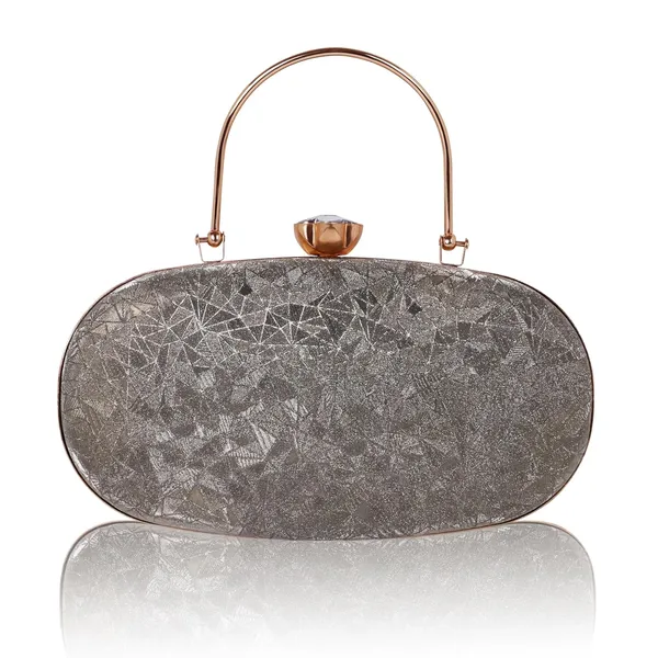 Khaki_Cracked_Ice_Metallic_Noir_Glint_Oval_Clutch_For_Women_&_Girls_(23_X_3_X_13_Cm)