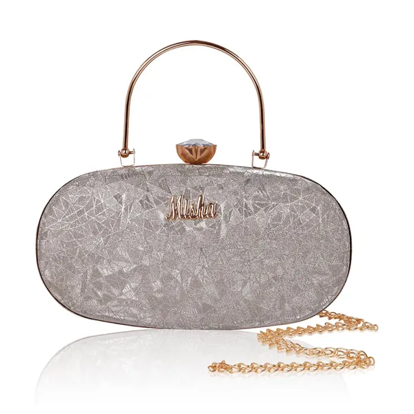 Gold_Cracked_Ice_Metallic_Noir_Glint_Oval_Clutch_For_Women_&_Girls_(23_X_3_X_13_Cm)
