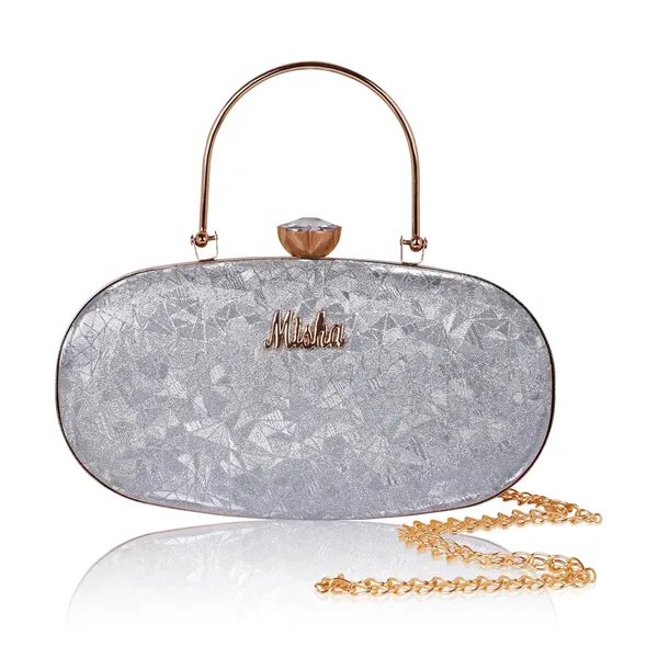 Grey_Cracked_Ice_Metallic_Noir_Glint_Oval_Clutch_For_Women_&_Girls_(23_X_3_X_13_Cm)