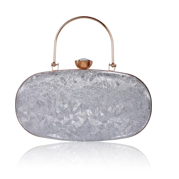 Grey_Cracked_Ice_Metallic_Noir_Glint_Oval_Clutch_For_Women_&_Girls_(23_X_3_X_13_Cm)