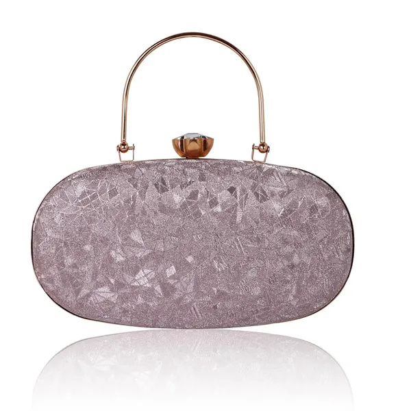 Pink_Cracked_Ice_Metallic_Noir_Glint_Oval_Clutch_For_Women_&_Girls_(23_X_3_X_13_Cm)