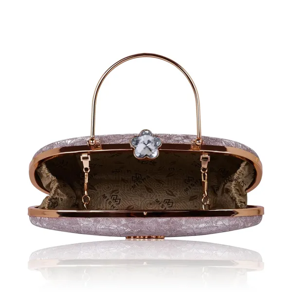 Pink_Cracked_Ice_Metallic_Noir_Glint_Oval_Clutch_For_Women_&_Girls_(23_X_3_X_13_Cm)