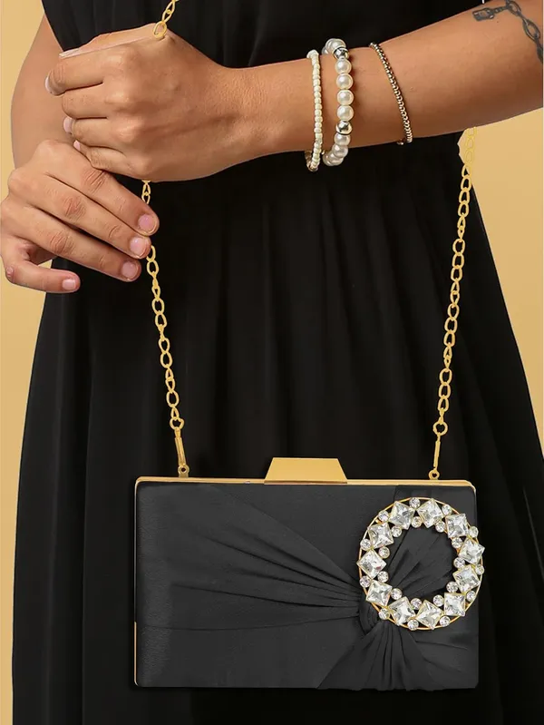 Black_Luxurious_Satin_Evening_Clutch_With_Detachable_Chain_Strap_For_Women_&_Girls_(22_X_10_X_15_Cm)