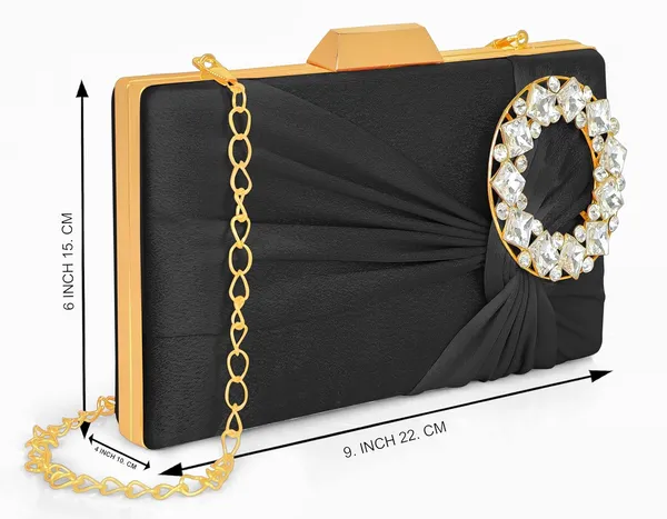 Black_Luxurious_Satin_Evening_Clutch_With_Detachable_Chain_Strap_For_Women_&_Girls_(22_X_10_X_15_Cm)