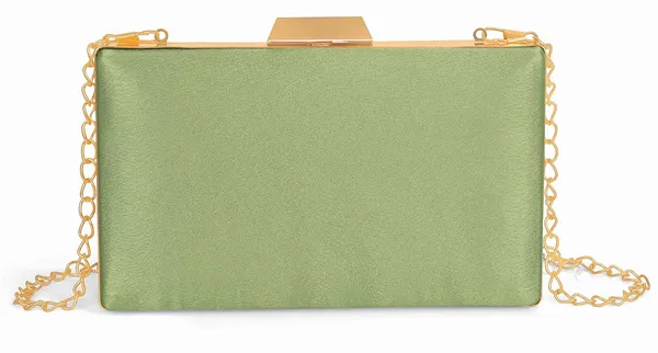 Green_Luxurious_Satin_Evening_Clutch_With_Detachable_Chain_Strap_For_Women_&_Girls_(22_X_10_X_15_Cm)