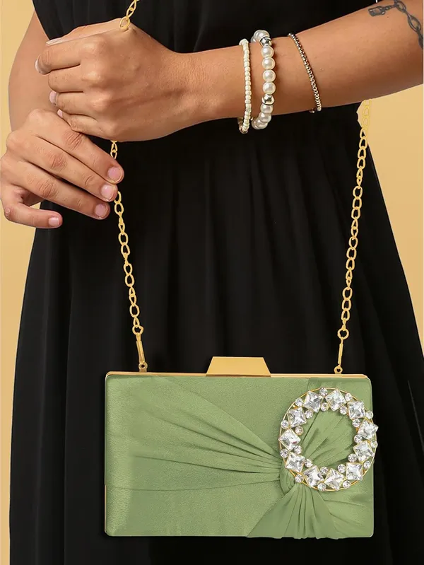 Green_Luxurious_Satin_Evening_Clutch_With_Detachable_Chain_Strap_For_Women_&_Girls_(22_X_10_X_15_Cm)