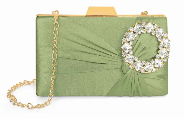 Green_Luxurious_Satin_Evening_Clutch_With_Detachable_Chain_Strap_For_Women_&_Girls_(22_X_10_X_15_Cm)