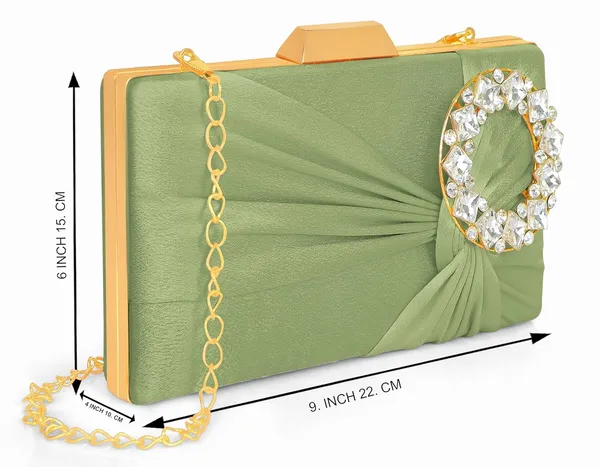 Green_Luxurious_Satin_Evening_Clutch_With_Detachable_Chain_Strap_For_Women_&_Girls_(22_X_10_X_15_Cm)