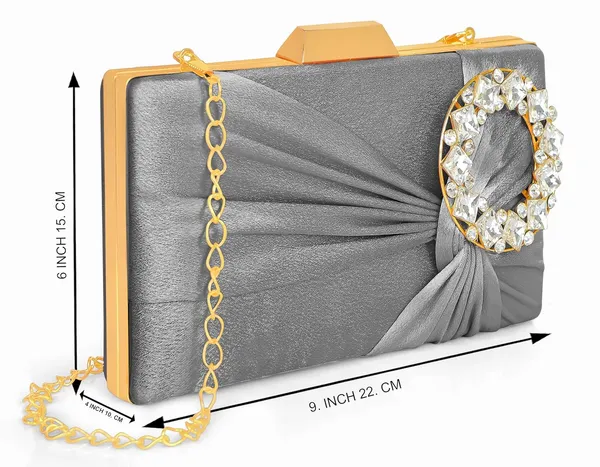 Grey_Luxurious_Satin_Evening_Clutch_With_Detachable_Chain_Strap_For_Women_&_Girls_(22_X_10_X_15_Cm)