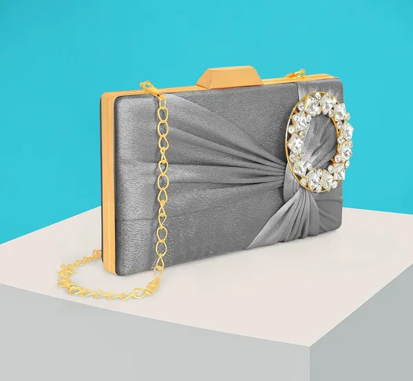 Grey_Luxurious_Satin_Evening_Clutch_With_Detachable_Chain_Strap_For_Women_&_Girls_(22_X_10_X_15_Cm)