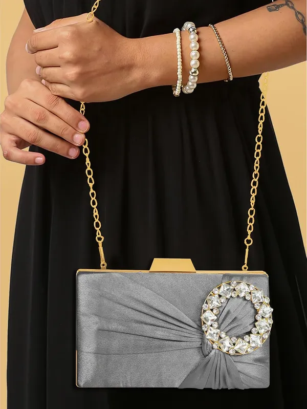Grey_Luxurious_Satin_Evening_Clutch_With_Detachable_Chain_Strap_For_Women_&_Girls_(22_X_10_X_15_Cm)