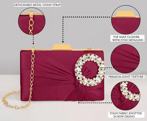 Maroon_Luxurious_Satin_Evening_Clutch_With_Detachable_Chain_Strap_For_Women_&_Girls_(22_X_10_X_15_Cm)