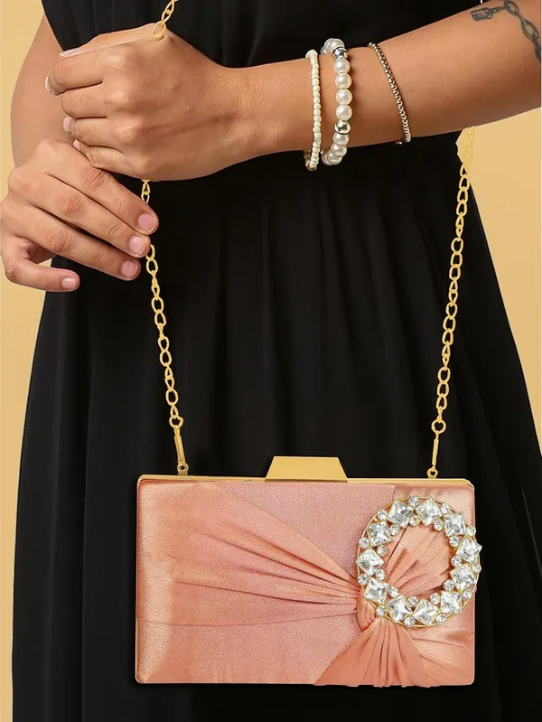Peach_Luxurious_Satin_Evening_Clutch_With_Detachable_Chain_Strap_For_Women_&_Girls_(22_X_10_X_15_Cm)