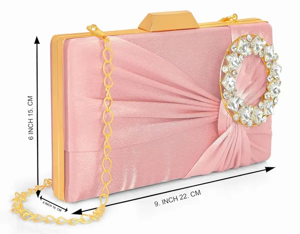 Pink_Luxurious_Satin_Evening_Clutch_With_Detachable_Chain_Strap_For_Women_&_Girls_(22_X_10_X_15_Cm)