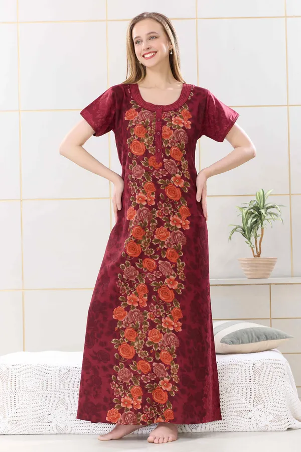 Maroon_Alpine_center_panel_floral_nighty