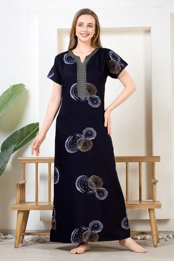 Navy_blue_abstract_embroidered__A-line_Alpine__Nighty_for_Women