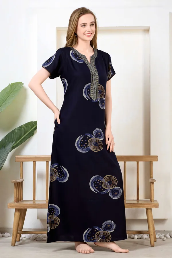 Navy_blue_abstract_embroidered__A-line_Alpine__Nighty_for_Women