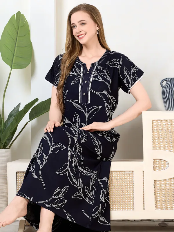 Navy_blue_floral__laced_A-line_Alpine__Nighty_for_Women