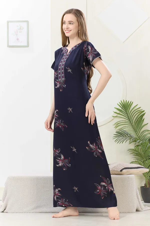 Navy_blue_floral_embroidered__A-line_Alpine__Nighty_for_Women