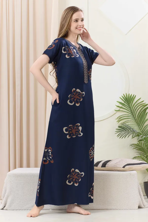 Navy_blue_floral_embroidered__A-line_Alpine__Nighty_for_Women