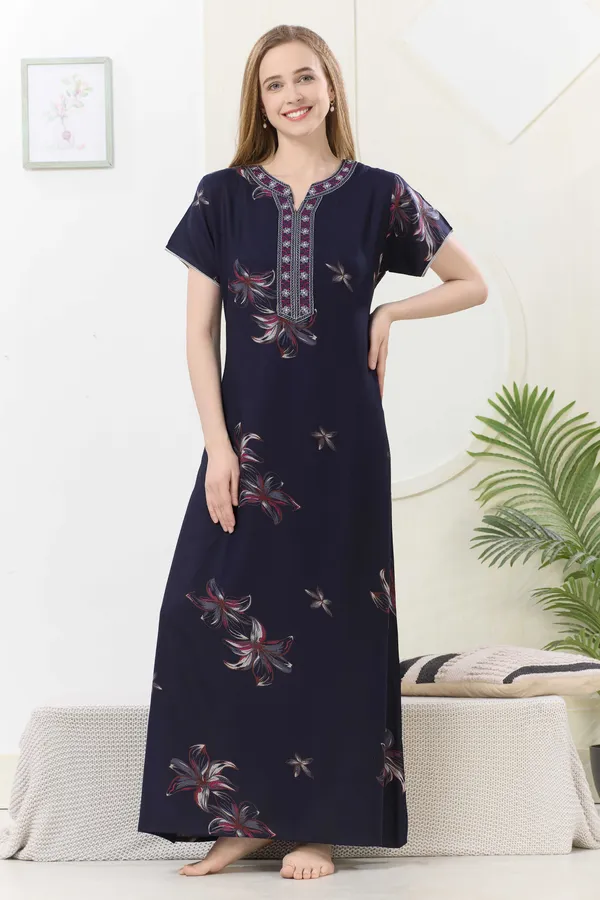 Navy_blue_floral_embroidered__A-line_Alpine__Nighty_for_Women