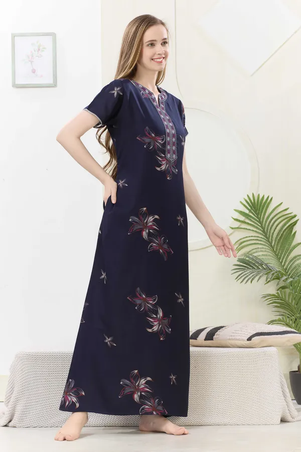 Navy_blue_floral_embroidered__A-line_Alpine__Nighty_for_Women