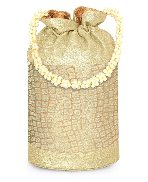 Gold_Opulent_Glow_Potli_Bag_With_Pearl_Handle_For_Women_&_Girls_(12.5_X_12.5_X_20_Cm)