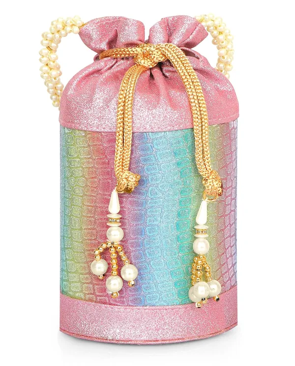 Multicolor_Opulent_Glow_Potli_Bag_With_Pearl_Handle_For_Women_&_Girls_(12.5_X_12.5_X_20_Cm)