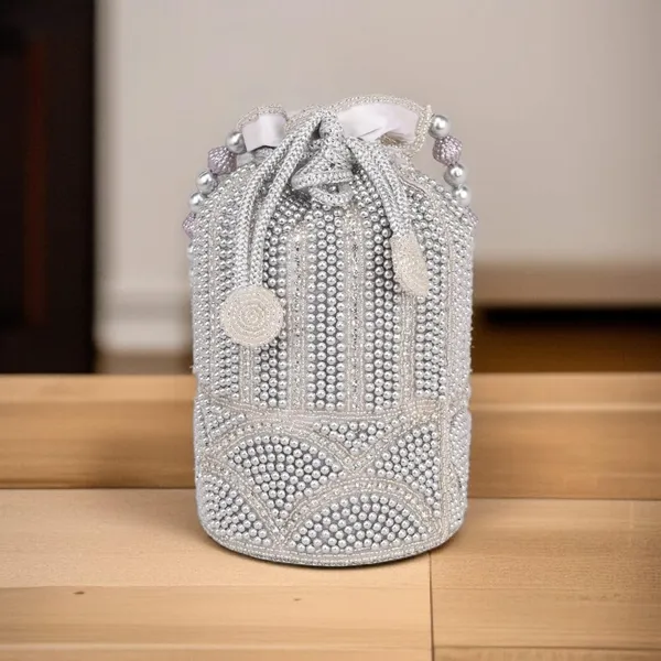 Silver_Ornate_Luxe_Handcrafted_Pearl_Potli_