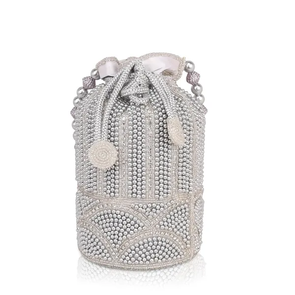 Silver_Ornate_Luxe_Handcrafted_Pearl_Potli_