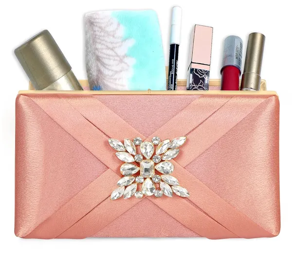 Peach_Premium_Satin_With_Shiny_Texture_Diamond_Clutch_For_Women_&_Girls_(22_X_10_X_15_Cm)