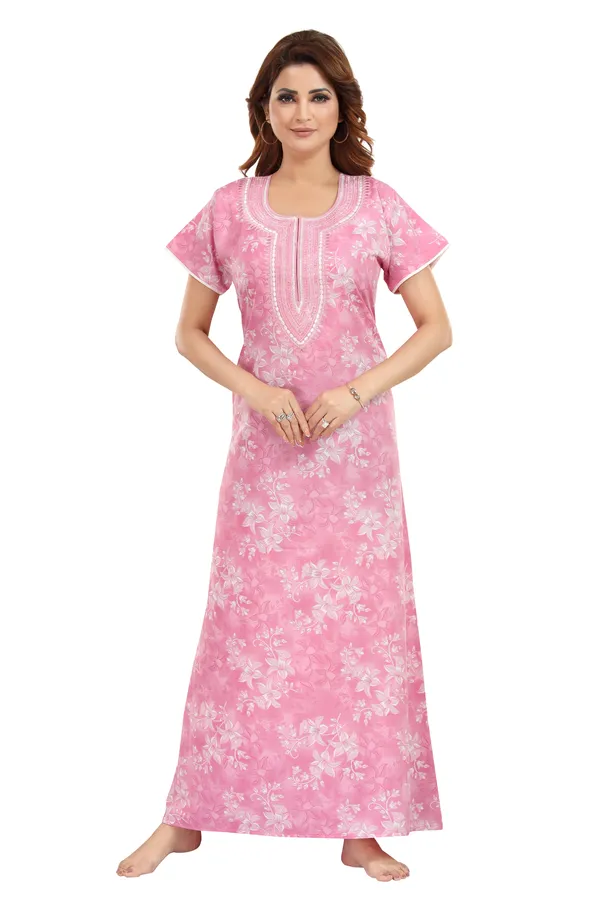 Pink_Cotton_Blend__Nighty_for_Women