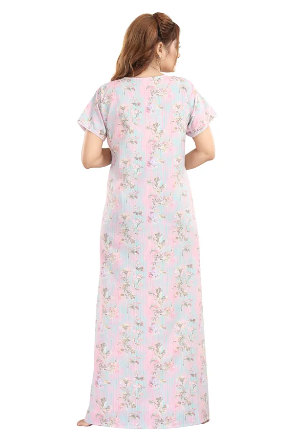 Pink_Floral_Cotton_blend_Night_Dress_For_Ladies