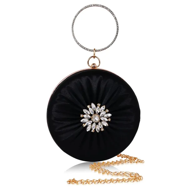 Black_Radiant_Bloom_Ring_Clutch,_Crystal_Rhinestone_Brooch,_Ring_Handle_With_Chain_For_Women_&_Girls_(14_X_3_X_14_Cm)