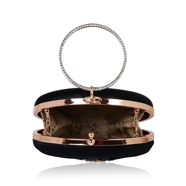 Black_Radiant_Bloom_Ring_Clutch,_Crystal_Rhinestone_Brooch,_Ring_Handle_With_Chain_For_Women_&_Girls_(14_X_3_X_14_Cm)
