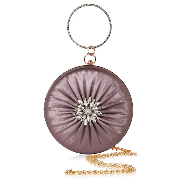 Khaki_Radiant_Bloom_Ring_Clutch,_Crystal_Rhinestone_Brooch,_Ring_Handle_With_Chain_For_Women_&_Girls_(14_X_3_X_14_Cm)