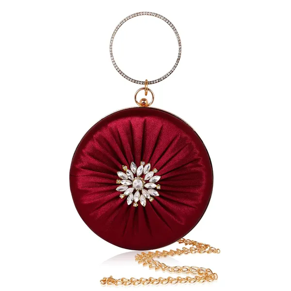 Maroon_Radiant_Bloom_Ring_Clutch,_Crystal_Rhinestone_Brooch,_Ring_Handle_With_Chain_For_Women_&_Girls_(14_X_3_X_14_Cm)