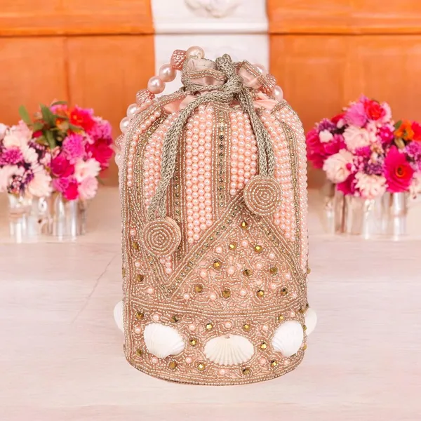 Rose_Gold_Regal_Gleam_Handcrafted_Zari_Potli_For_Women_&_Girls_(12.7_X_12.7_X_22.9_Cm)