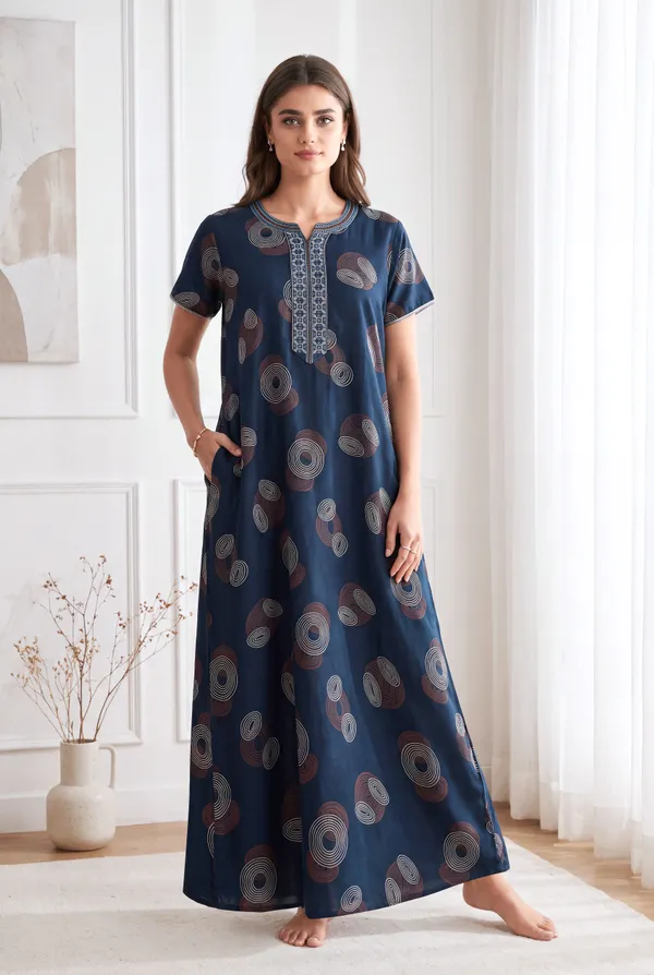 Rama_green_geometrical_alpine_A-line_neck_embroidery_nighty_for_womens