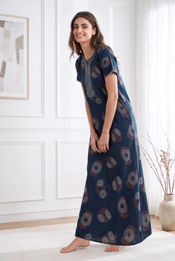Rama_green_geometrical_alpine_A-line_neck_embroidery_nighty_for_womens